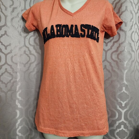 Oklahoma State Ladies V Neck Tee Size Medium - Picture 1 of 5